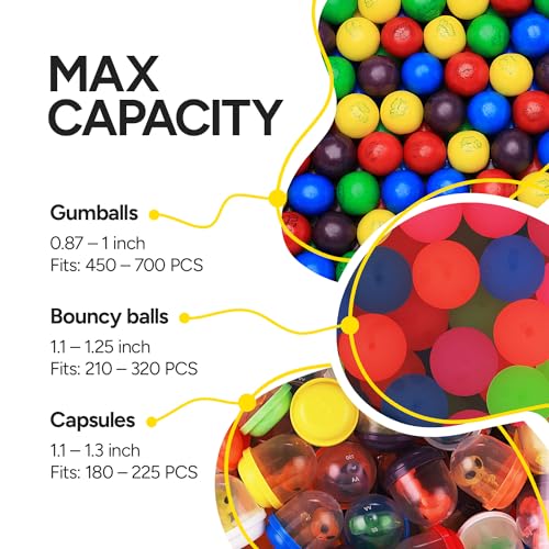 Gumball Machine - Bouncy Balls Vending Machine - Toys Vending Machine - Capsule Vending Machine - Red Body Square Bank - Without Stand (Red)