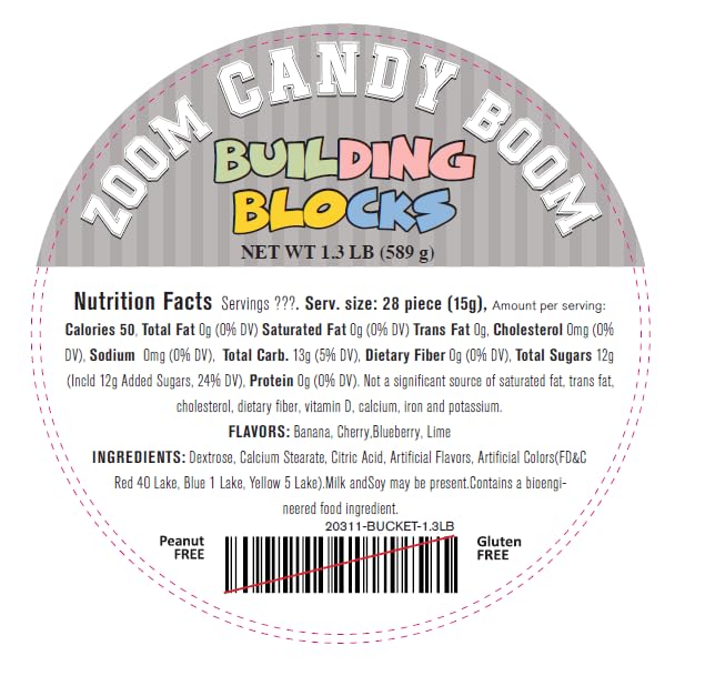 Candy Blocks - Build, Play, and Snack - 100% Edible Bucket of Candy - 1.3 LB - Assorted Flavors - Fun Brick-Shaped Hard Candies for Kids - Perfect Party Treats & Decorations -