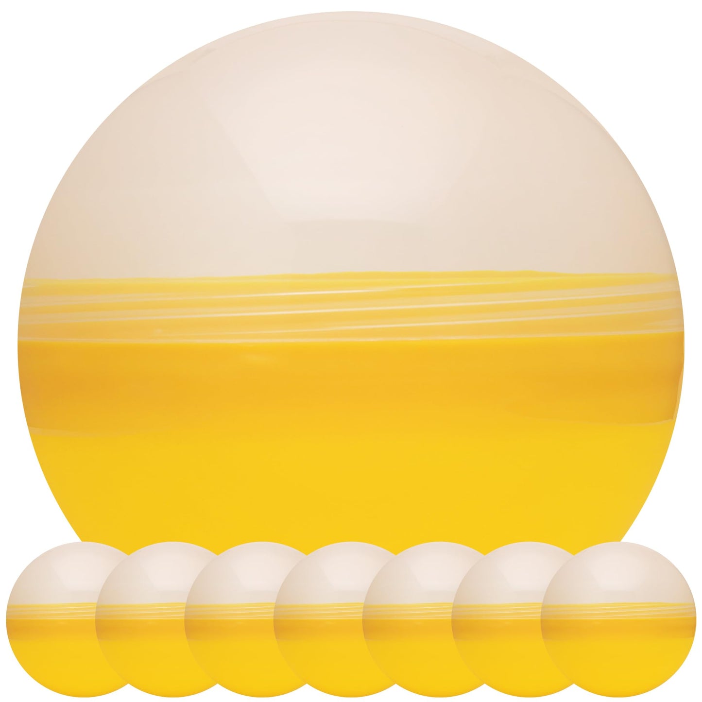 Claw Machine Capsules Translucent Yellow Plastic Sphere Party Favor Containers Round 7 pcs 4.7 inch Jumbo Plastic Christmas Ornaments Extra Large Gift Box Craft Party Supplies Vending Capsules