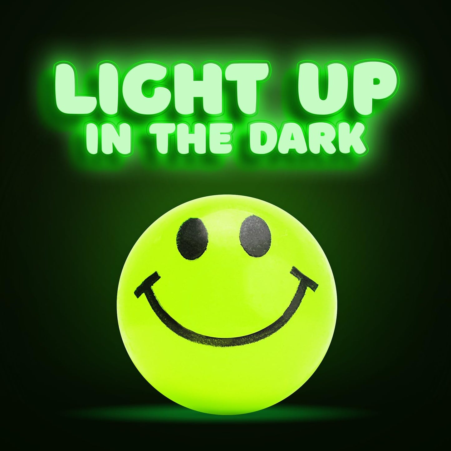 Bouncy Balls for Kids - 1" Glow in The Dark Smile Face Bouncy Balls - 48 pcs Bulk Rubber Balls - Vending Machine Toys - Party Favors Goody Bag Stuffers Classroom Prizes