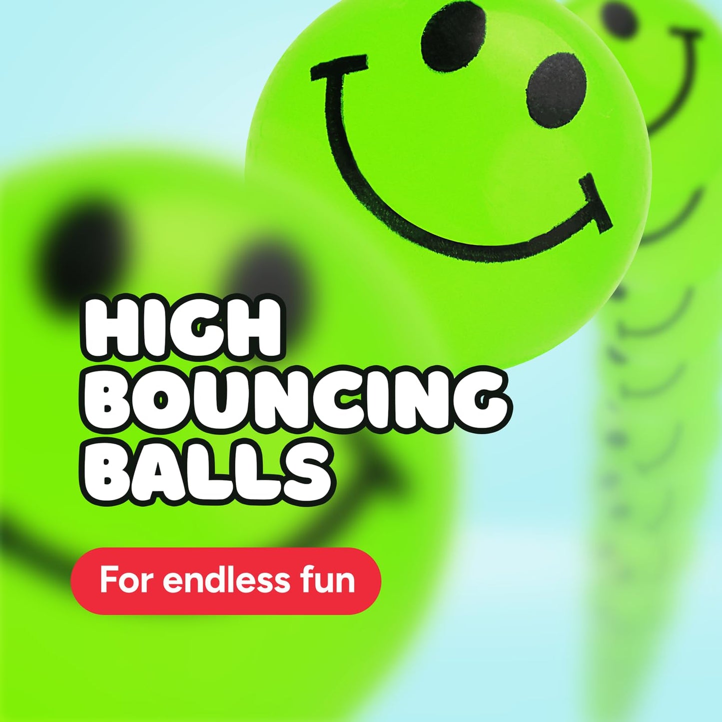Bouncy Balls for Kids - 1" Glow in The Dark Smile Face Bouncy Balls - 48 pcs Bulk Rubber Balls - Vending Machine Toys - Party Favors Goody Bag Stuffers Classroom Prizes