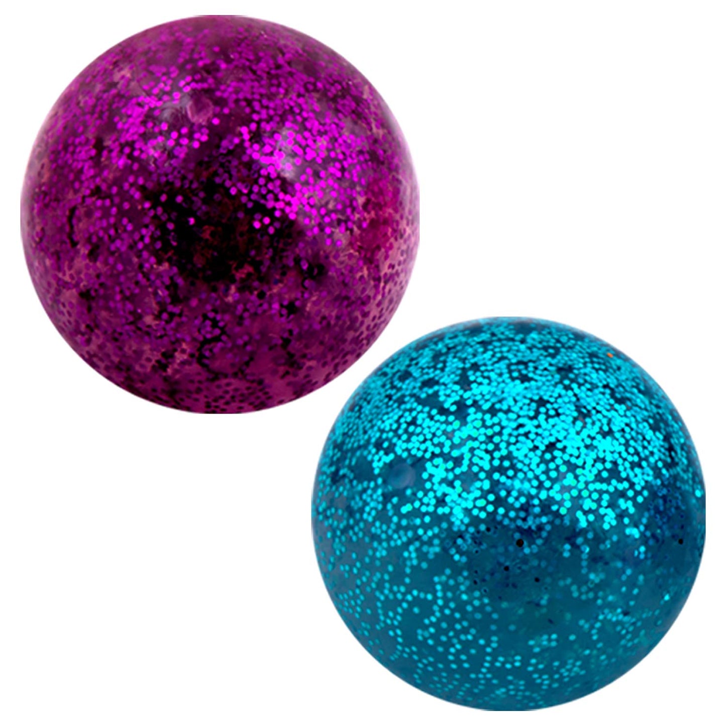 Squishy Toys - Random Colors Glitter Squeeze Balls - 2.8 Inch Gift Stress Balls for Kids - Stress Relief Toys - Anti Stress Ball Pack