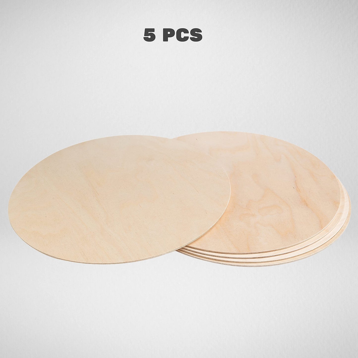 16'' Wood Circles 5 Pcs Birch Rounds - Plywood Circle Cutouts - Wooden Circles for Crafts - Wood Boards for Painting - Craft Blanks for Wood Burning