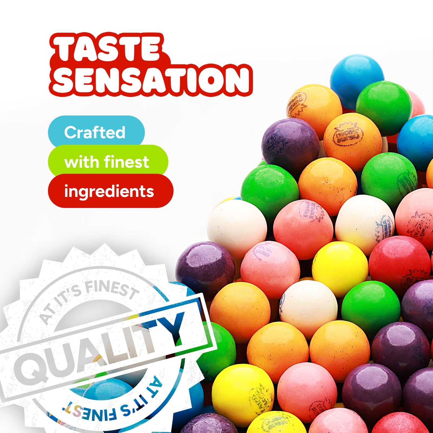 Mini Gumballs 0.5 inch 13mm - Gum Balls for Gumball Machine Refill Bulk 520 pcs - Chewing Gum for Kids - 2 LB Assorted Flavors Bubble Gum