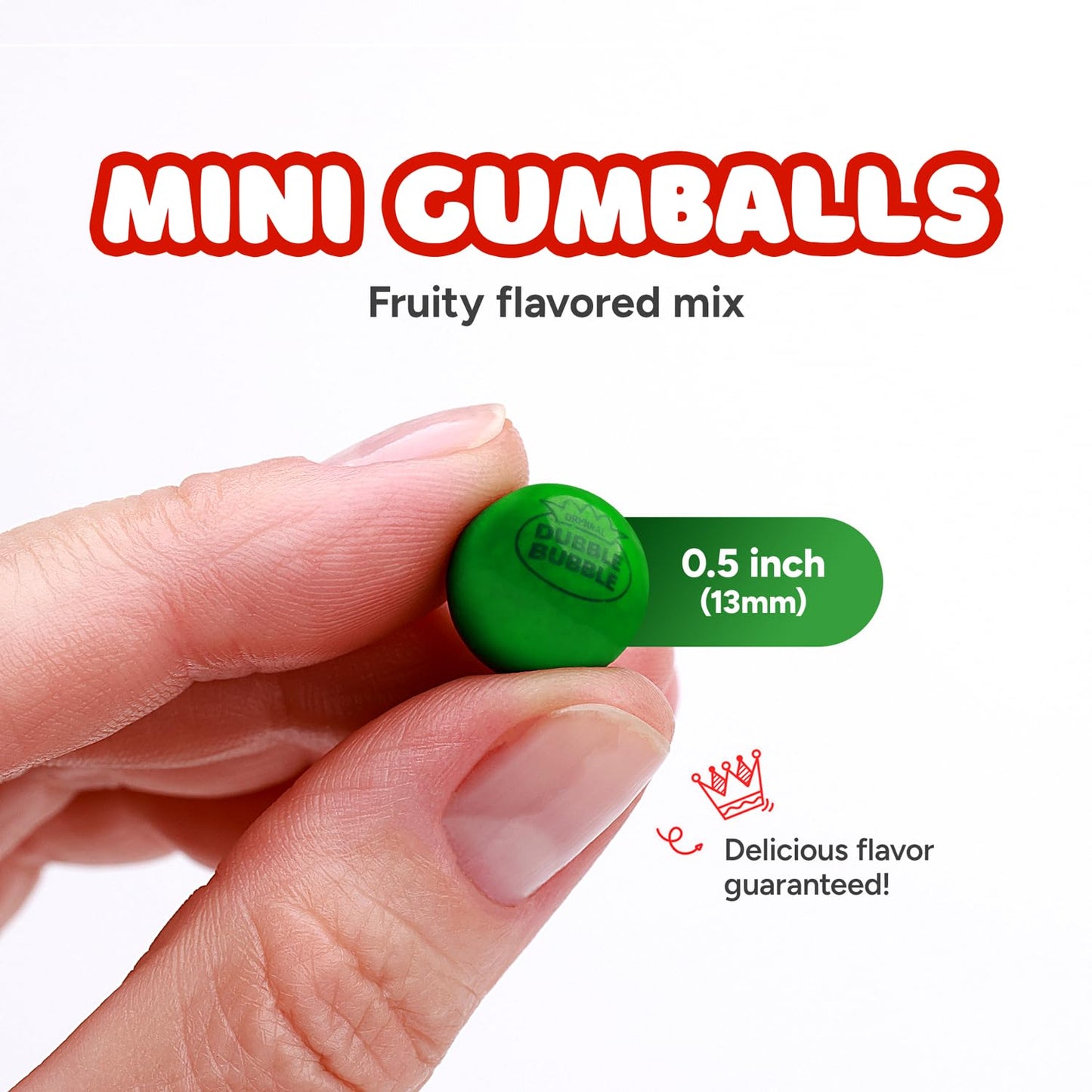 Mini Gumballs 0.5 inch 13mm - Gum Balls for Gumball Machine Refill Bulk 520 pcs - Chewing Gum for Kids - 2 LB Assorted Flavors Bubble Gum