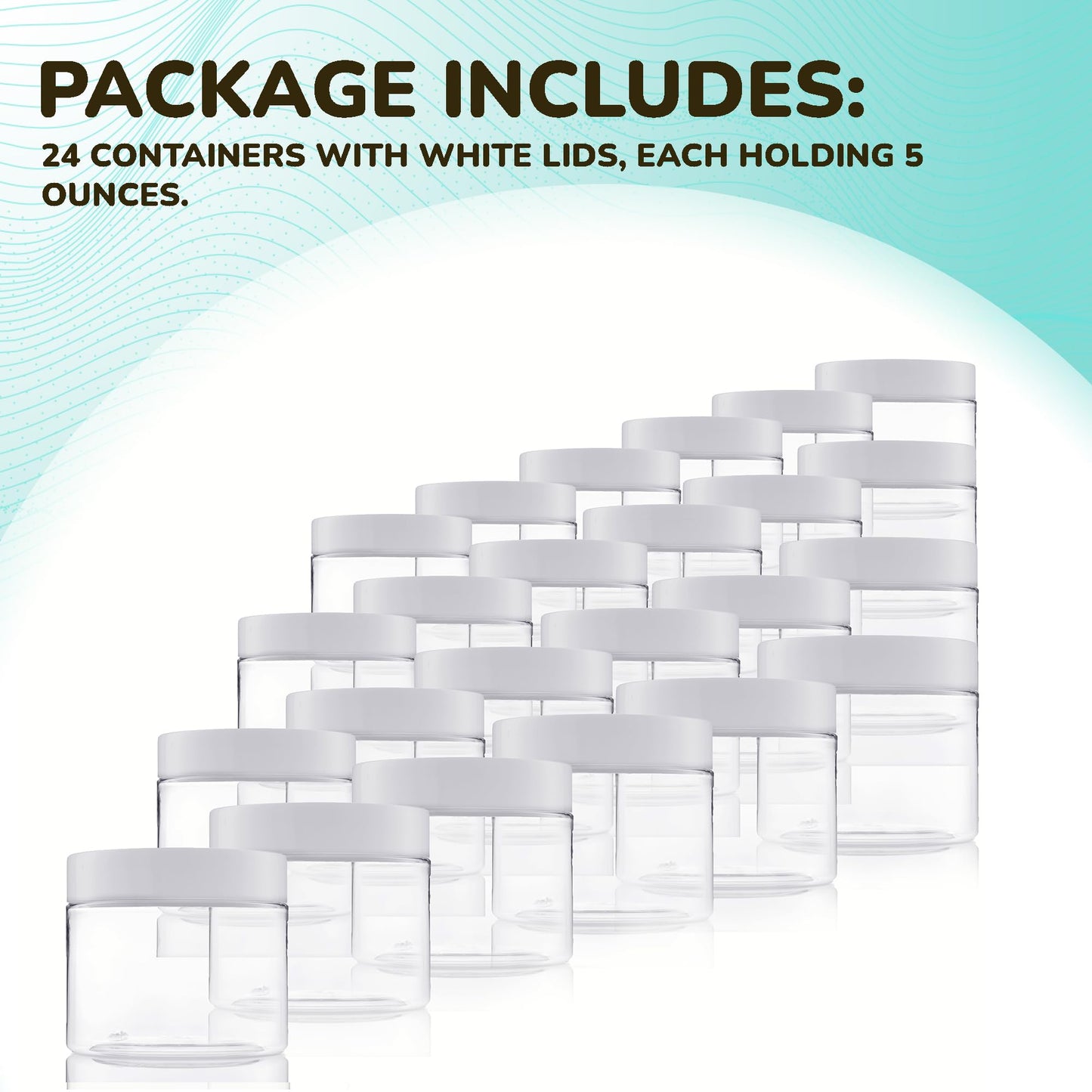 Plastic Jars with Lids - 5 OZ Small Plastic Containers - Travel Cosmetic Containers for Creams - Leak Proof Clear Jar