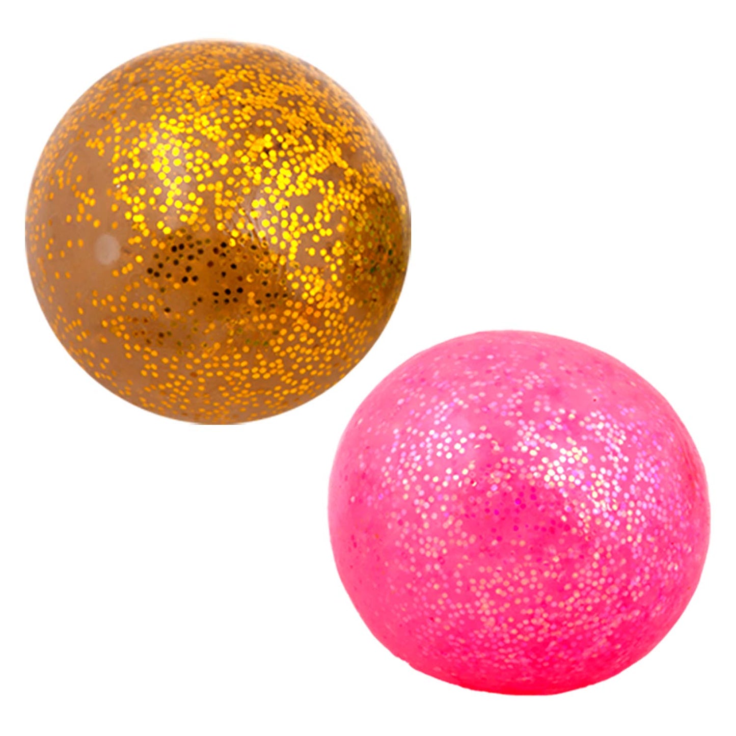 Squishy Toys - Random Colors Glitter Squeeze Balls - 2.8 Inch Gift Stress Balls for Kids - Stress Relief Toys - Anti Stress Ball Pack