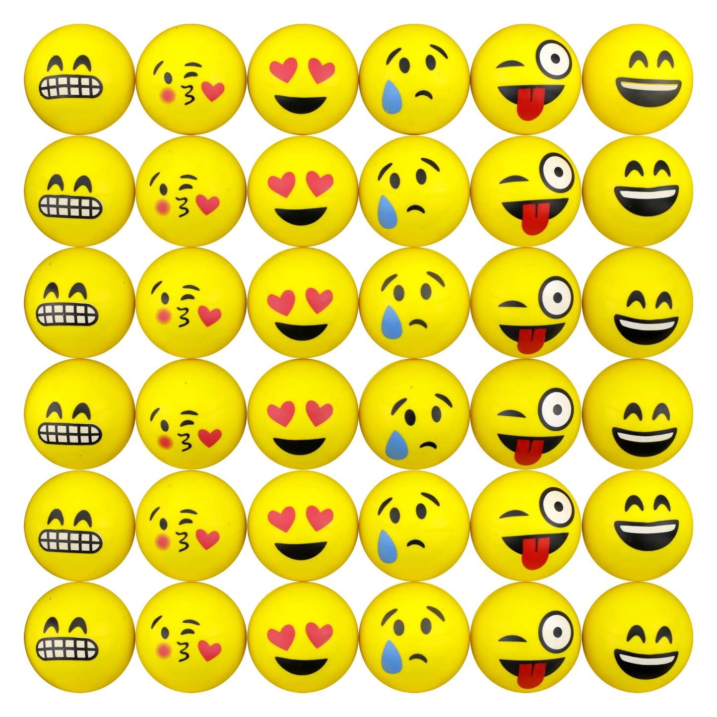 Bouncy Balls Emoji Super Bouncing Balls for Toy Vending Machine 50 pcs 45mm