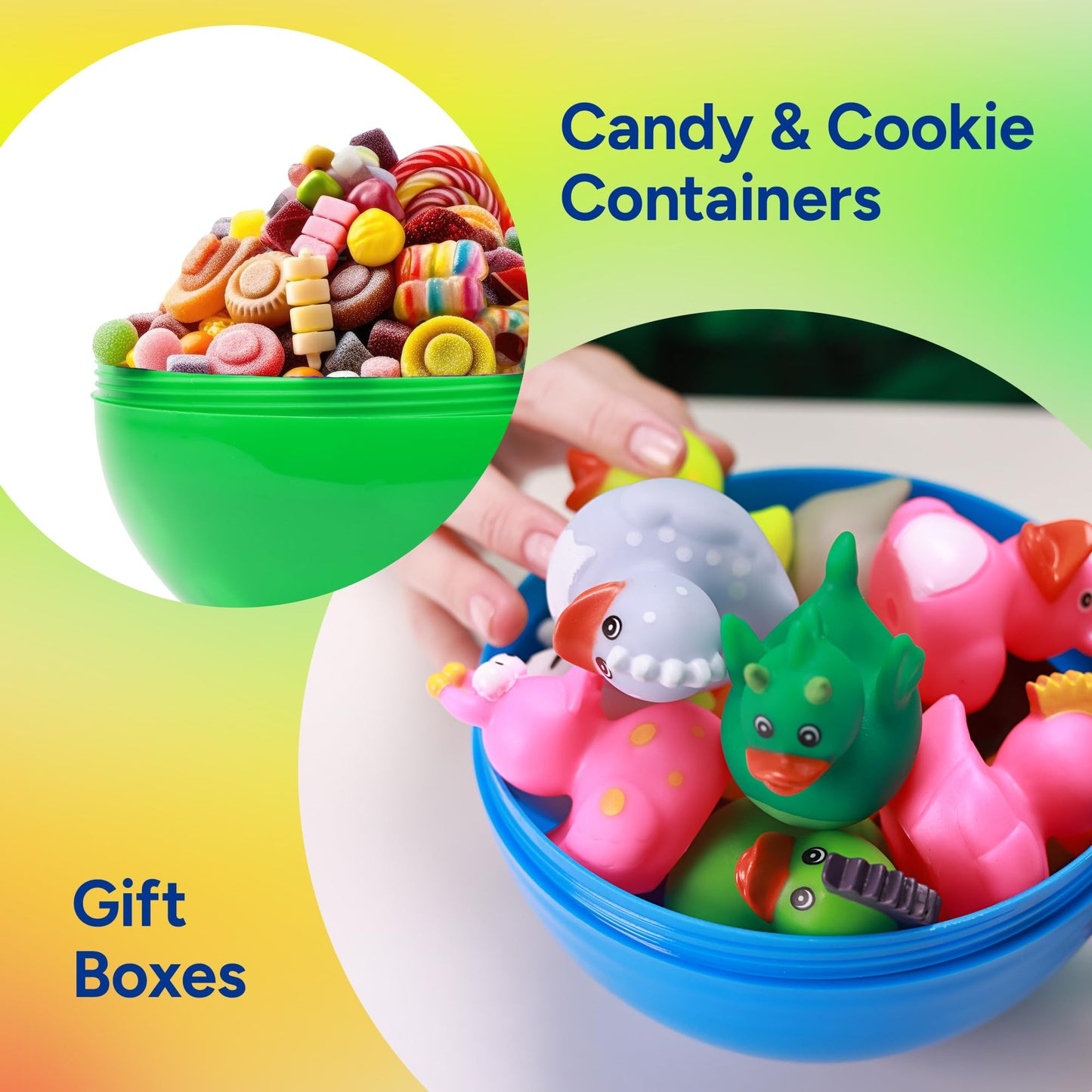 Claw Machine Capsules Translucent Yellow Plastic Sphere Party Favor Containers Round 7 pcs 4.7 inch Jumbo Plastic Christmas Ornaments Extra Large Gift Box Craft Party Supplies Vending Capsules