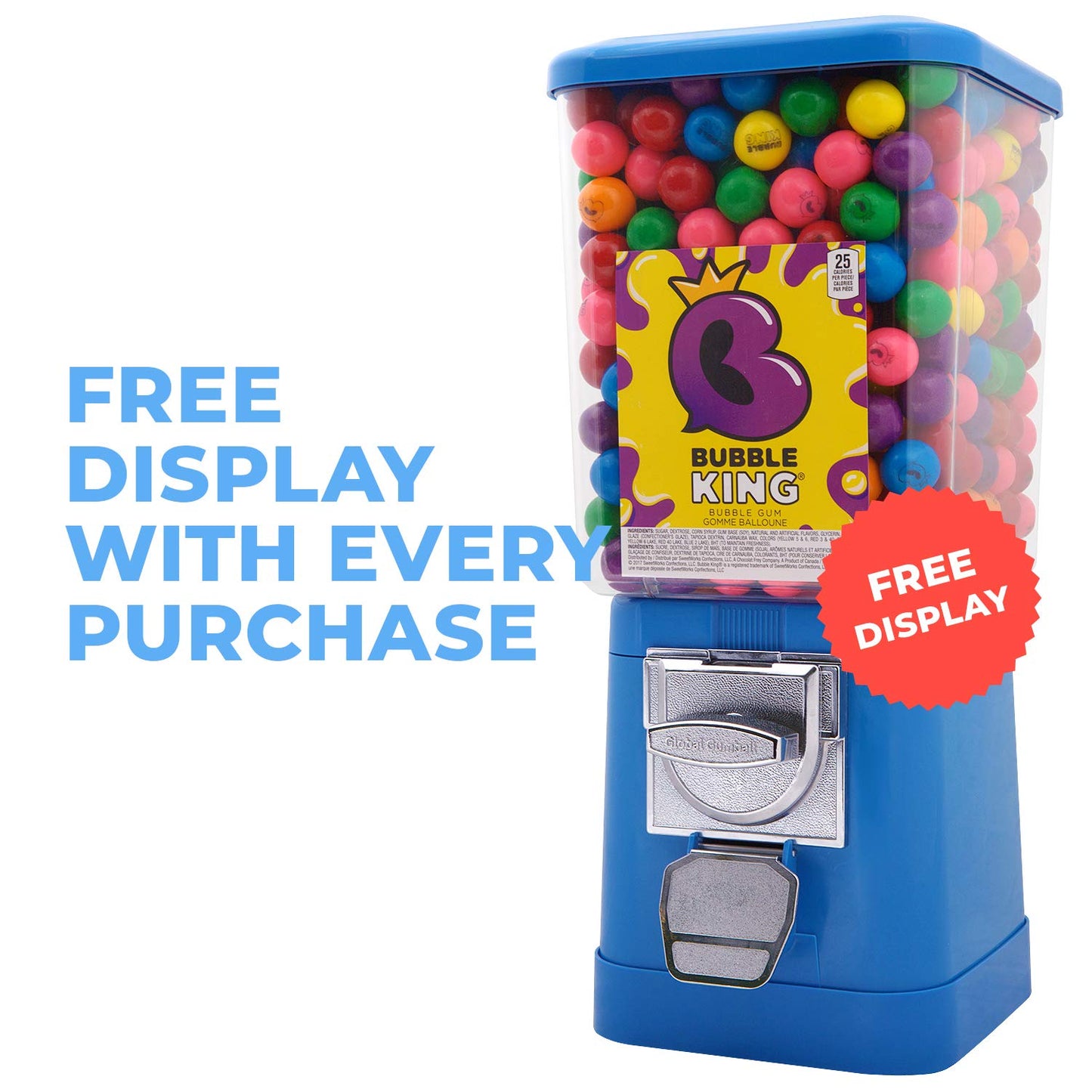 Bubble King Assorted Gumballs 22 mm 19 pound - Gumballs in Bulk - Gumballs Refill - Gumballs for Gumball Machines