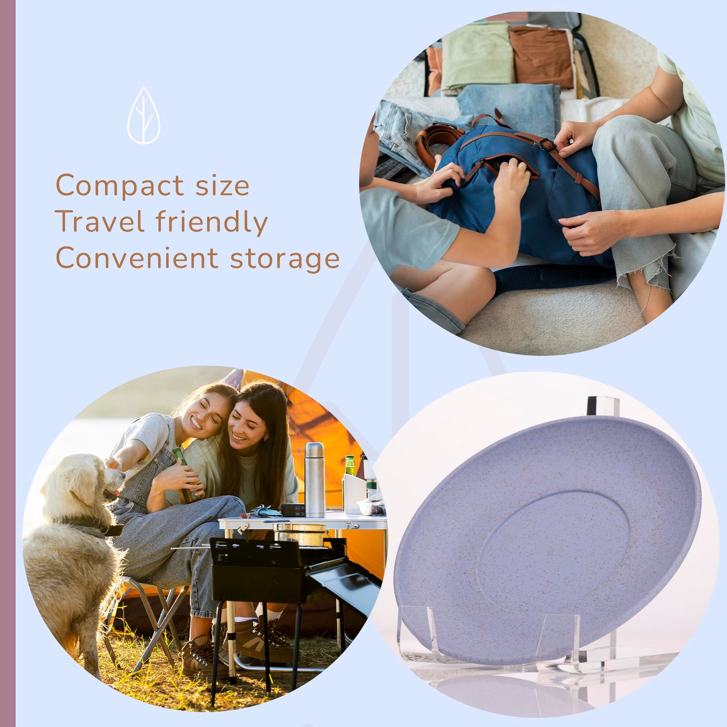 Wheat Straw Plates, Set of 4, Light Weight & Reusable, 4 Colors, Dishwasher & Microwave Safe