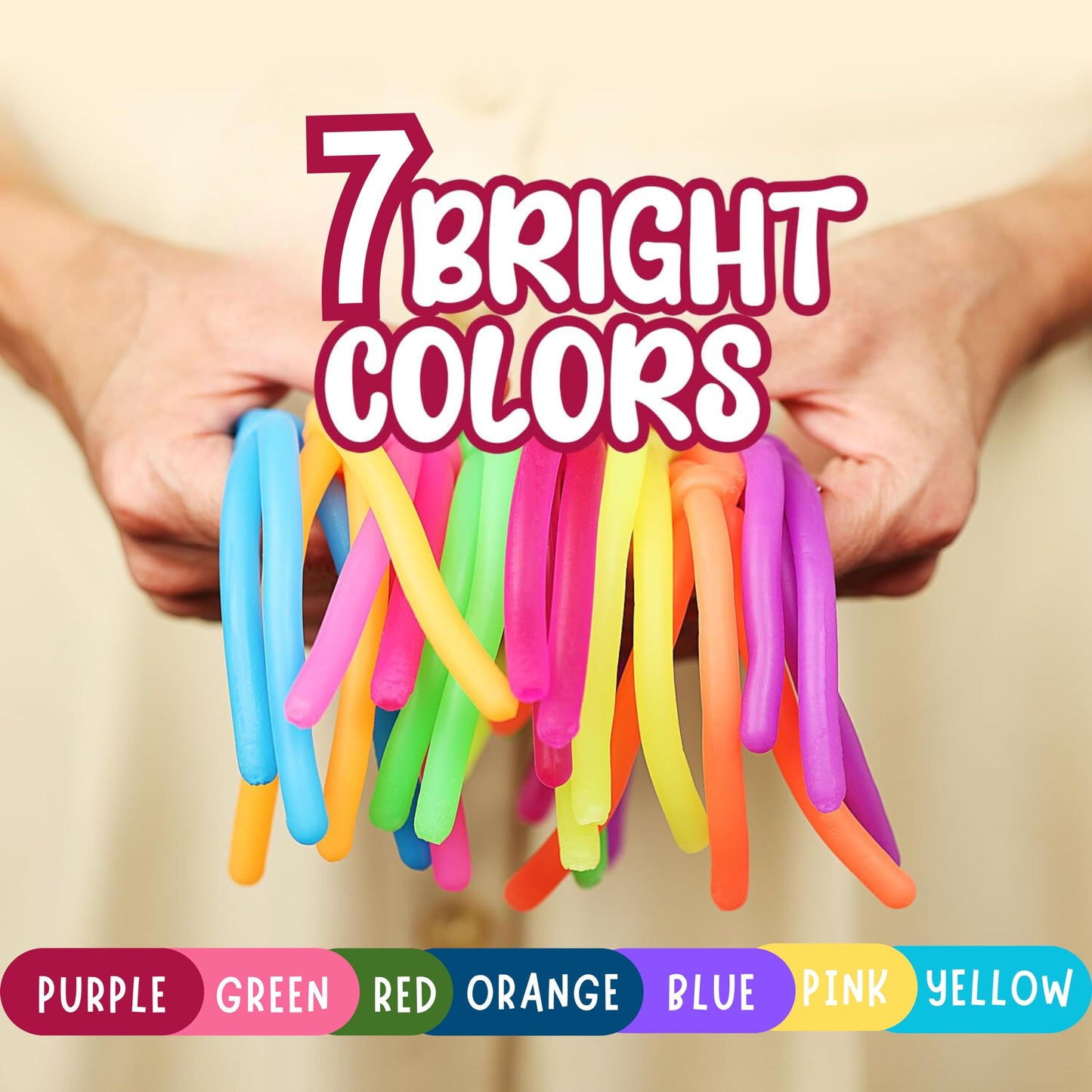 Monkey Noodles - Fidget Stretchy Sensory Toys for Kids and Toddlers - 14 pcs - Autism Sensory Products - Premium Stretchy String - Party Favors for Kids - Treasure Box Toys for Classroom