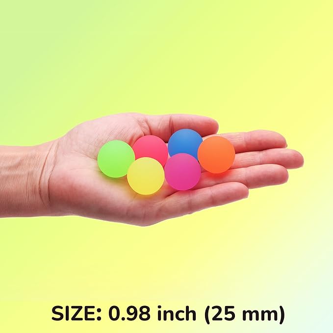 Entervending Bouncy Balls - 100 Pcs Small Bouncing Balls - Assorted Colors 1" Bounce Balls - Frosty Style Bouncing Balls for Kids - Vending Machine Toys - Bouncy Ball Vending Machine Refill in Bulk