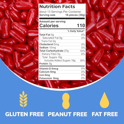 Cinnamon Jelly Candy - 14 Oz Hot Cinnamon Candies - Soft and Chewy Spicy Red Candy for Kids - Gluten Free Candy - Candies in Bulk
