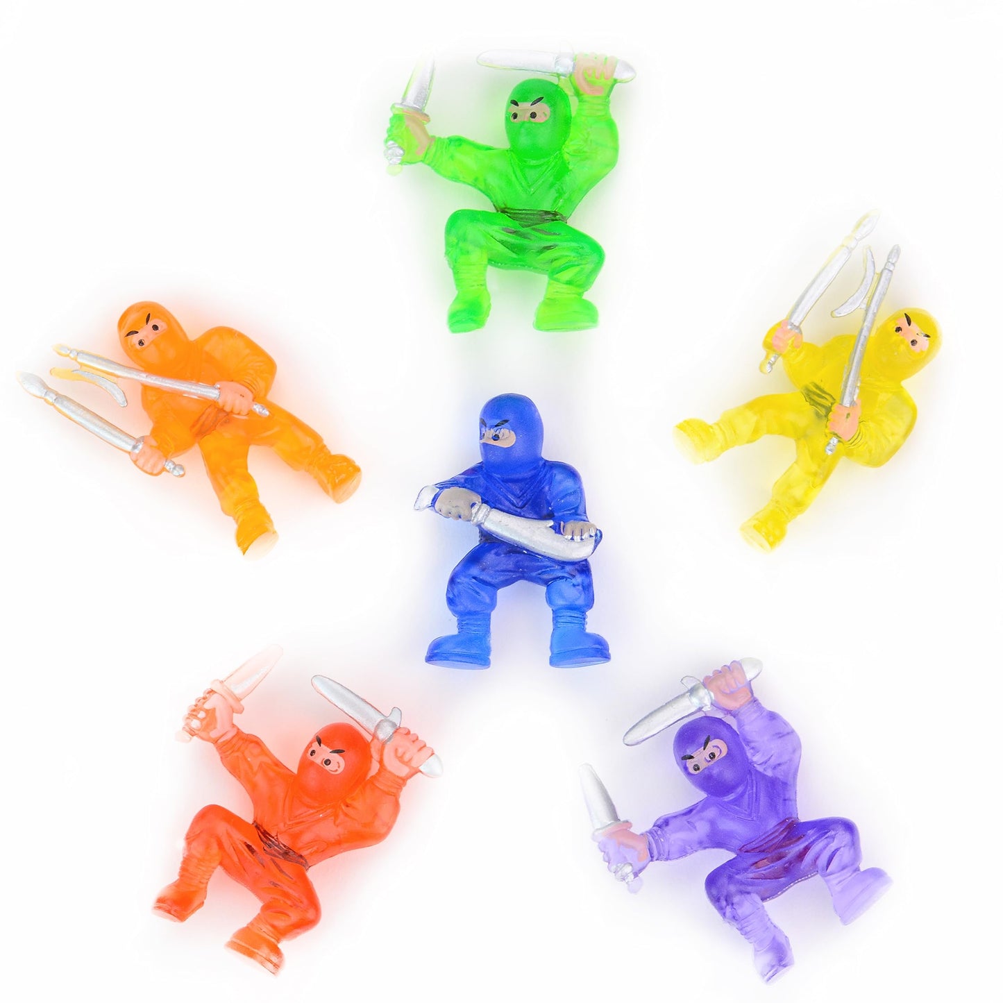 2 Inch Mini Ninjas Figures - Easter Egg Fillers - 12 Pcs Mini Plastic Ninja Figurines for Birthday Goody Bags, Party Favors, Classroom Prizes