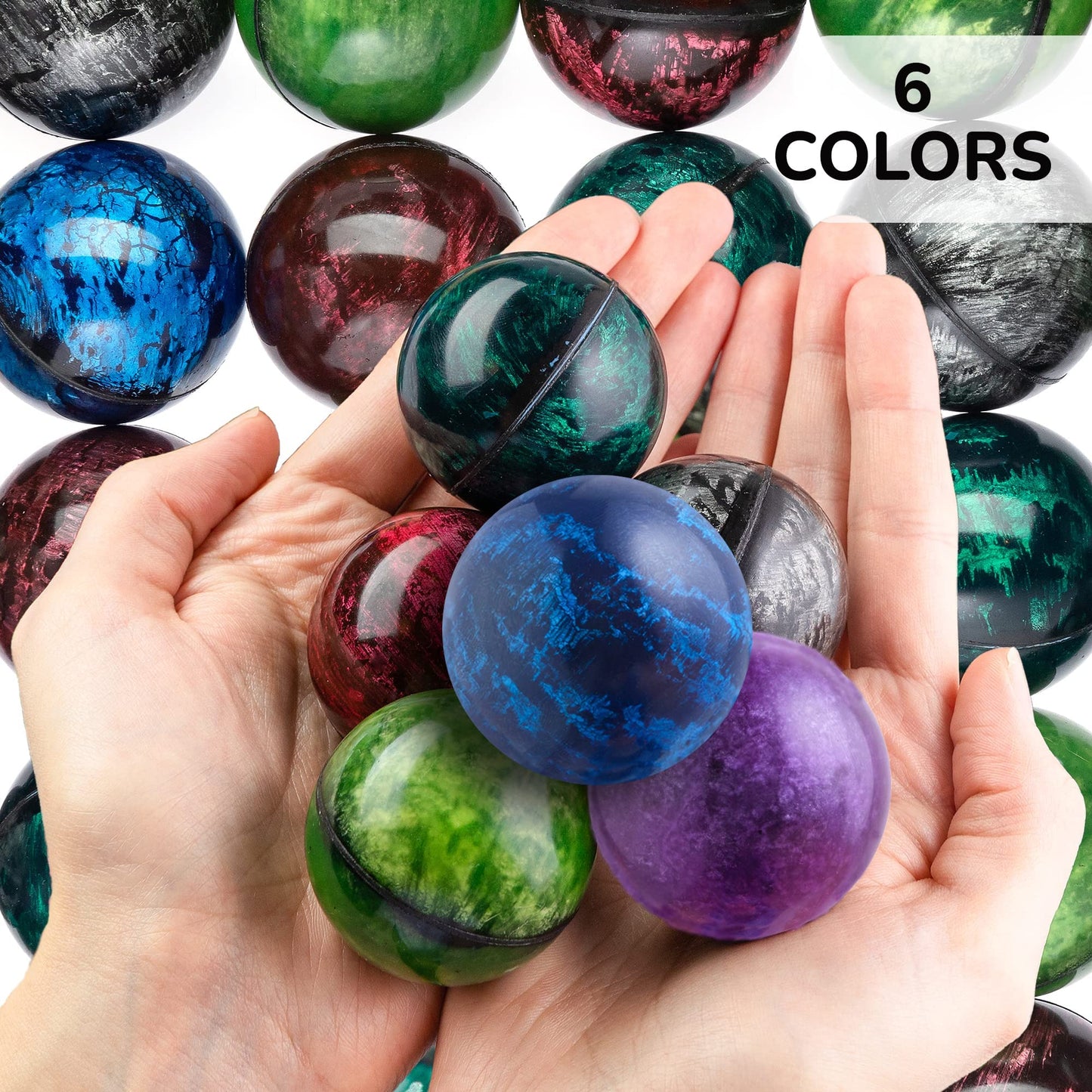 Bouncy Balls for Kids - Christmas Party Favors and Gifts for Kids - Bundle of 4 Packs (100pcs) 45 mm - Goodie Bag Fillers - Large Bouncy Ball