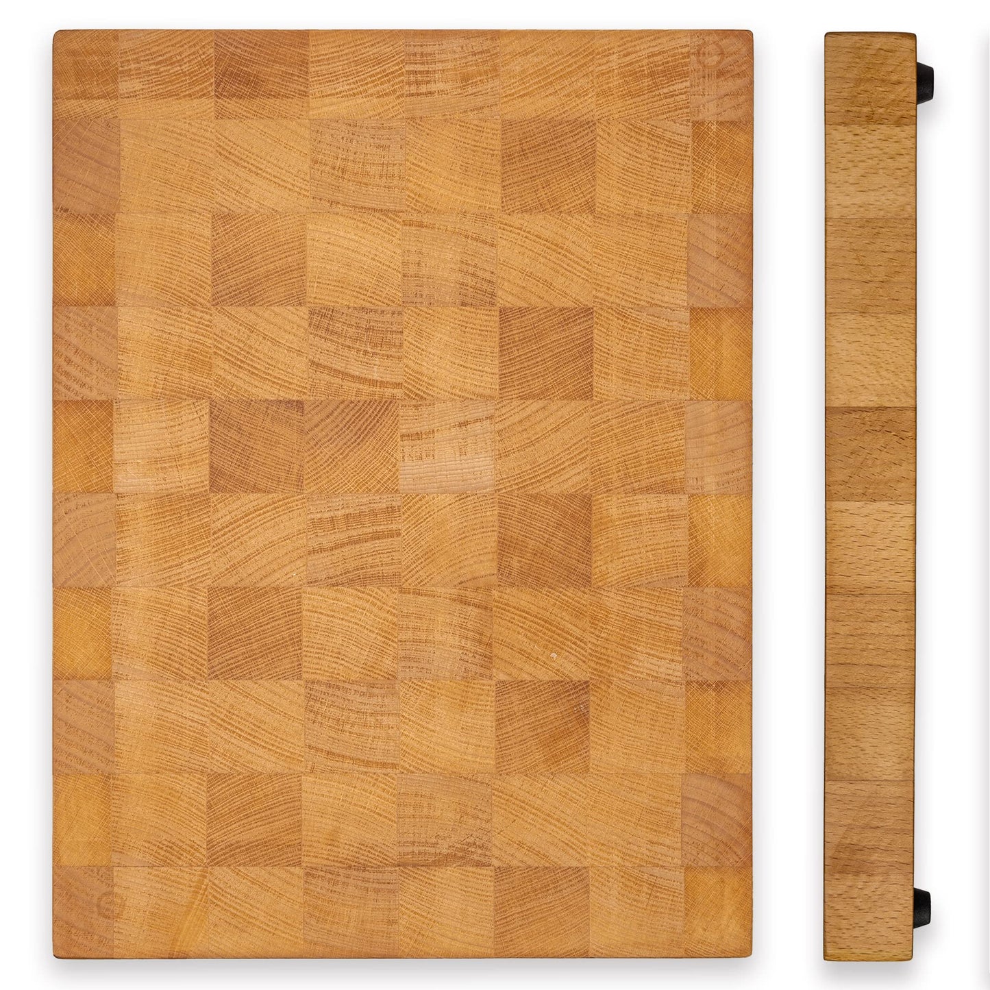 16x12 Inches Block Beech Cutting End Grain Cutting Board - Meat Cutting Chopping Board - Thick Large Black Wood Cutting Board