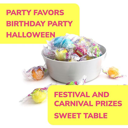 Sour Gumballs - Sour Fruit Gum - 25 Pcs Individually Wrapped Gumball - Chewing Bubble Gum - Colored Gum Balls in Jar