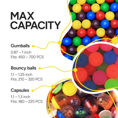 Gumball Machine - Bouncy Balls Vending Machine - Toys Vending Machine - Capsule Vending Machine - Red Body Square Bank - Without Stand (Red)