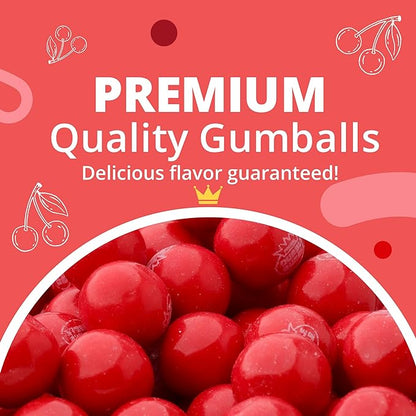 Gumballs for Gumball Machine - 1 Inch Large Gumballs - Cherry Flavored Bubble Gum Red Gumballs - 15 Lb Large Gumballs Bulk Box - 850 Pcs Gumball Machine Refills - Kids Gum - Gum Balls
