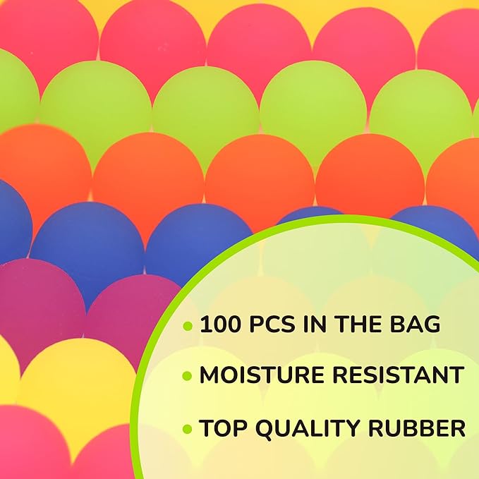 Entervending Bouncy Balls - 100 Pcs Small Bouncing Balls - Assorted Colors 1" Bounce Balls - Frosty Style Bouncing Balls for Kids - Vending Machine Toys - Bouncy Ball Vending Machine Refill in Bulk