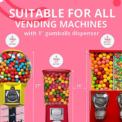 Gumballs in Jar - 1 Inch Large Gumballs - Pink Lemonade Flavored Bubble Gum Pink Gumballs - Kids Gum - Gumballs for Kids - 9 OZ