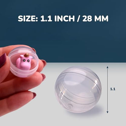 Vending Machine Empty Round Capsules 1.1" 1000 pcs Bulk Capsule for Toy Gumball Machines Small Clear Containers Surprise for Kids Party Favor Prize