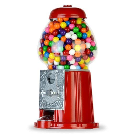 11 Inch Mini Vending Machine for Kids - Gumball Bank - Metal Candy Dispenser - Home Vintage Gum Ball Machine - Jelly Bean M&M Dispenser