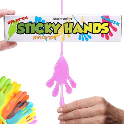 20 Pcs Slappy Hands In Gift Box - Stretchy Toys - 7 Inch Sticky Hand - Sensory Toys - Party Favors for Kids - Easter Toys