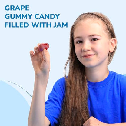 Gummy Candies filled with Jam, Assorted Fruit Flavors, Individually Wrapped 17pcs