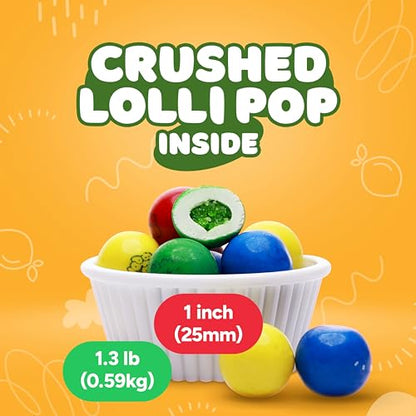 Crushed Lollipop Gumballs - 1 Inch - Bulk Candy Bag - 1.3 LB - Vending Machine Gumballs - Great for Party Favors, Goody Bags, Cake Decorations