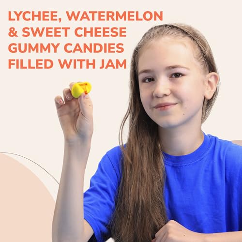 Gummy Candies filled with Jam, Assorted Fruit Flavors, Individually Wrapped 17pcs