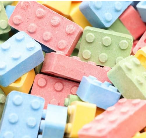 Candy Blocks - Build, Play, and Snack - 100% Edible Bucket of Candy - 1.3 LB - Assorted Flavors - Fun Brick-Shaped Hard Candies for Kids - Perfect Party Treats & Decorations -