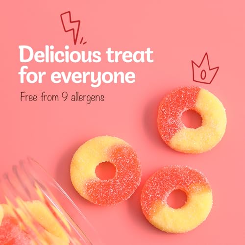 Gummy Candy - Peach Gummy Rings - 18 oz - Gummies Candy in Bag - Fun and Delicious Gummy Snack - Peanut & Tree Nut Free, Gluten and Dairy Free