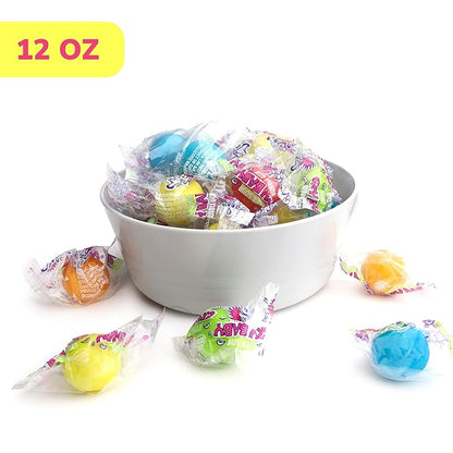 Sour Gumballs - Sour Fruit Gum - 25 Pcs Individually Wrapped Gumball - Chewing Bubble Gum - Colored Gum Balls in Jar