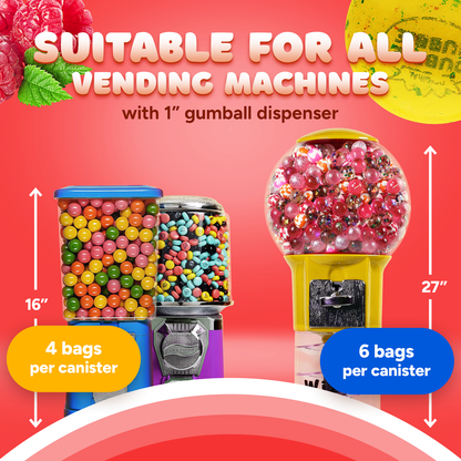 Gumballs for Gumball Machine - 1" Inch Assorted Berries Flavored Bubble Gum - 1.7 LB Bag