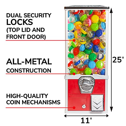 Vending Machine - Big Capsule Vending Machine - Prize Machine - Commercial Vending Machine for 2 Inch Round Capsules Gumballs Bouncy Balls