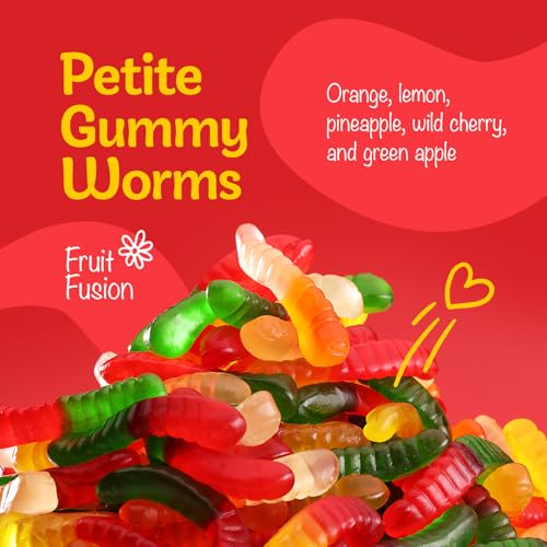 Gummy Worms - Fruity Gummy Candy for Kids - 18 oz Bag - Mini Gummy Worms - Gummies Fun and Delicious Gummy Candies Snack