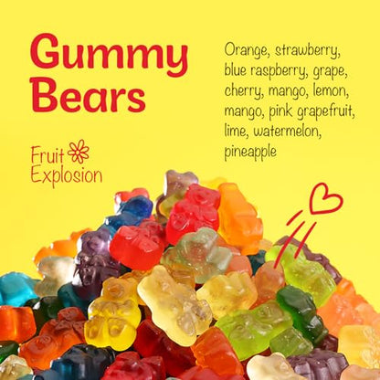 Gummy Bears - Assorted 12 Flavors Gummies Candy in Bag - 18 oz Gummy Bear Candies Mix - Fun and Delicious Gummy Snack