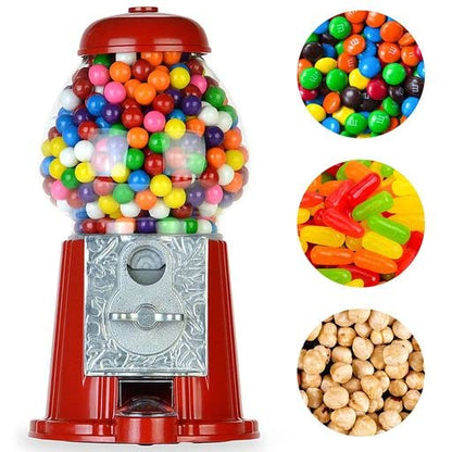 11 Inch Mini Vending Machine for Kids - Gumball Bank - Metal Candy Dispenser - Home Vintage Gum Ball Machine - Jelly Bean M&M Dispenser
