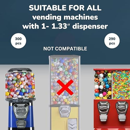 Vending Machine Empty Round Capsules 1.1" 500 pcs Bulk Capsule for Toy Gumball Machines Small Clear Containers Surprise for Kids Party Favor Prize