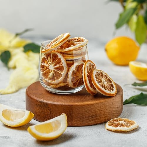Natural & Sugar Free - 2.5 OZ Premium Dehydrated Lemon Slices for Cocktails Tea Cake Decoration - Dried Citrus for Cocktail Garnish - 4 packs