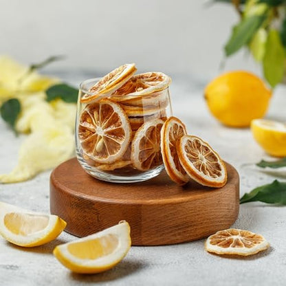 Natural & Sugar Free - 2.5 OZ Premium Dehydrated Lemon Slices for Cocktails Tea Cake Decoration - Dried Citrus for Cocktail Garnish - 4 packs