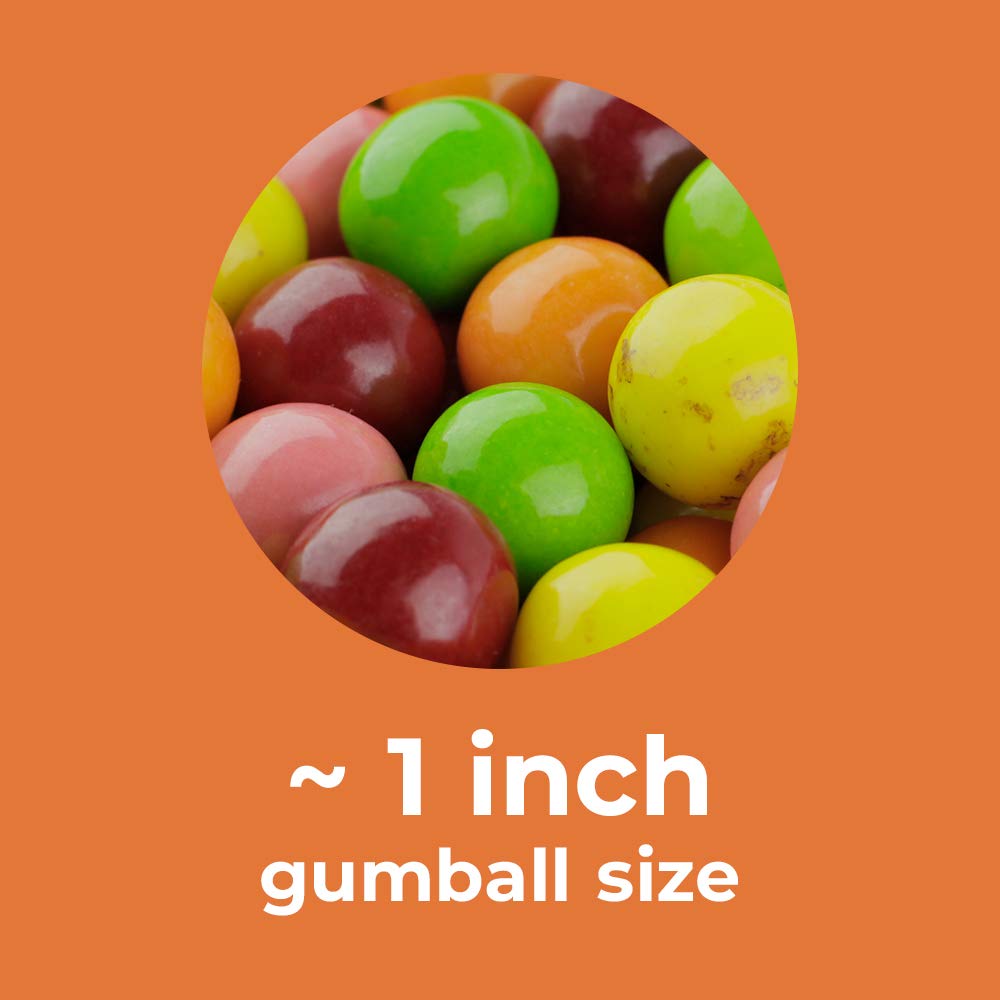 1 Inch Large Gumballs - Fruit Punch Big Gum Balls in Resealable Bag - 1.7 Lb Gumball Machine Refills - 100 Pcs Giant Gumballs - Assorted Gum Refill