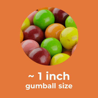 1 Inch Large Gumballs - Fruit Punch Big Gum Balls in Resealable Bag - 1.7 Lb Gumball Machine Refills - 100 Pcs Giant Gumballs - Assorted Gum Refill