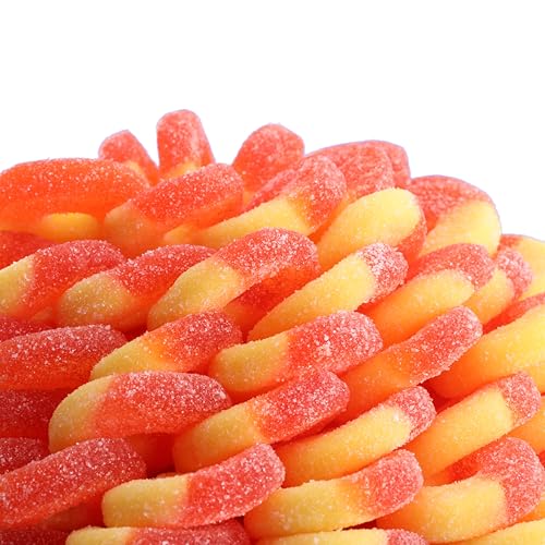 Gummy Candy - Peach Gummy Rings - 18 oz - Gummies Candy in Bag - Fun and Delicious Gummy Snack - Peanut & Tree Nut Free, Gluten and Dairy Free