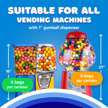 Gumballs for Gumball Machine - 1" Inch Blueberry Flavored Bubble Gum - 1.7 LB Bag