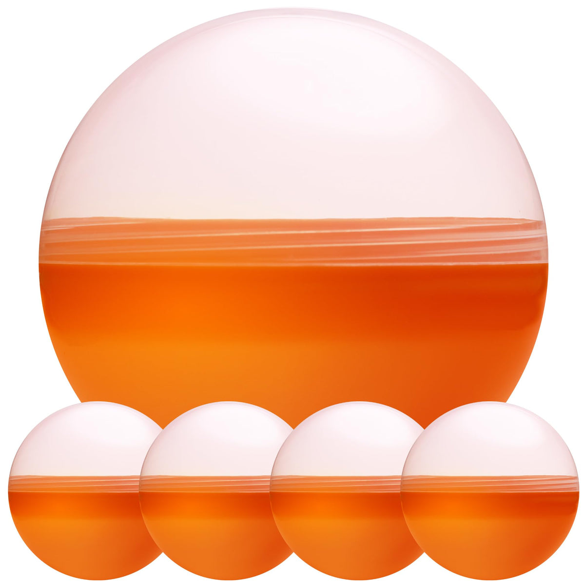 Big Claw Machine Capsules Translucent Orange Plastic Sphere Party Favor Containers Round 5 pcs 6.3 inch Jumbo Plastic Christmas Ornaments Extra Large Gift Box Craft Party Supplies Vending Capsules