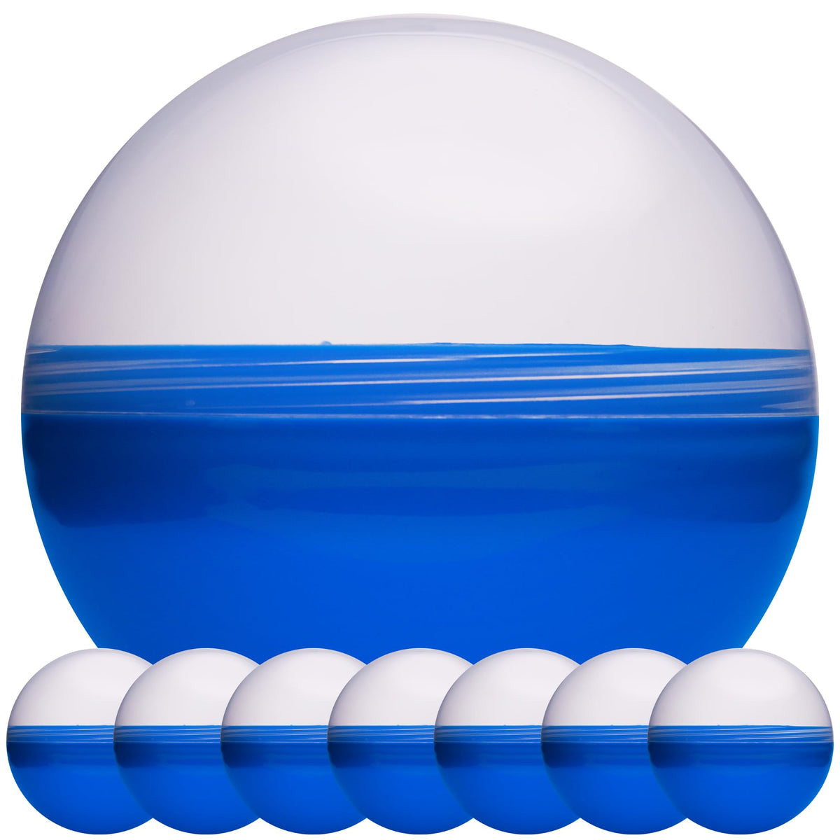Claw Machine Capsules Translucent Blue Plastic Sphere Large Party Favor Containers Round 7 pcs 4.7 inch Jumbo Plastic Christmas Ornaments Extra Large Gift Box Craft Party Supplies Vending Capsules