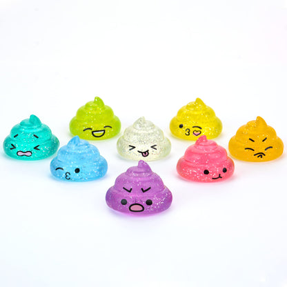 Unicorn Party Favors - Glitter Unicorn Poop Emoji Party Supplies - Shimmering Rainbow Poop Emoji Mini Toys - Vending Machine Toys